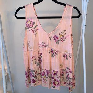 Francescas Pink Foral Flowy Top